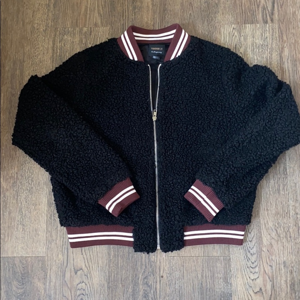 Forever 21 Black Bomber Jacker